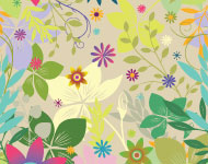 Colorful Seamless Leaf Vector Pattern Background